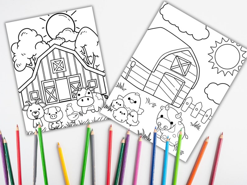 Farm Coloring Pages, Farm Animals Coloring Pages, Farm Coloring Book, Farm Birthday, Cute Farm Animals, Coloring for kids, School activity image 5
