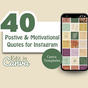 Modelo do Instagram, pacote de modelos do Instagram, modelos do Canva, postagens do Instagram, personalizáveis, modelos de saúde mental, citações inspiradoras