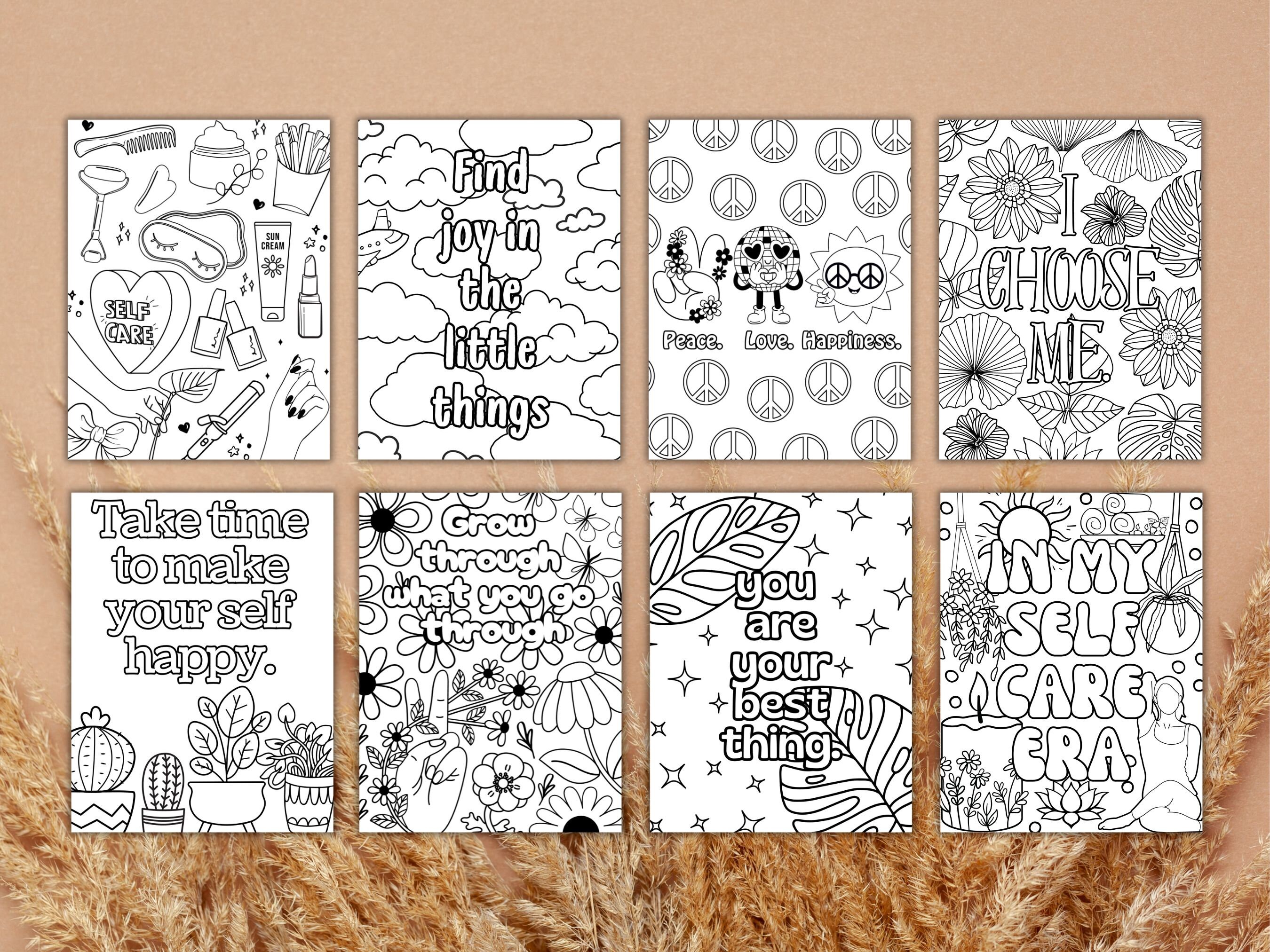 Self Care Coloring Pages, in My Self Care Era, Self Care at Home, Print ...