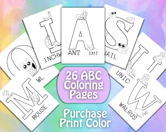 Alphabet Coloring Pages, ABC coloring book, Alphabet PNG, Alphabet coloring pages printable, ABC coloring pages, Animal Alphabet, Kids book