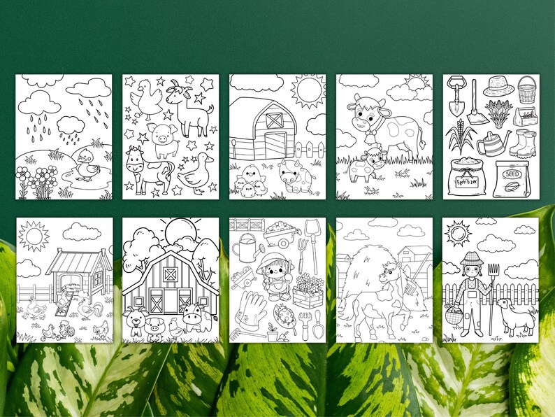Farm Coloring Pages, Farm Animals Coloring Pages, Farm Coloring Book, Farm Birthday, Cute Farm Animals, Coloring for kids, School activity image 3