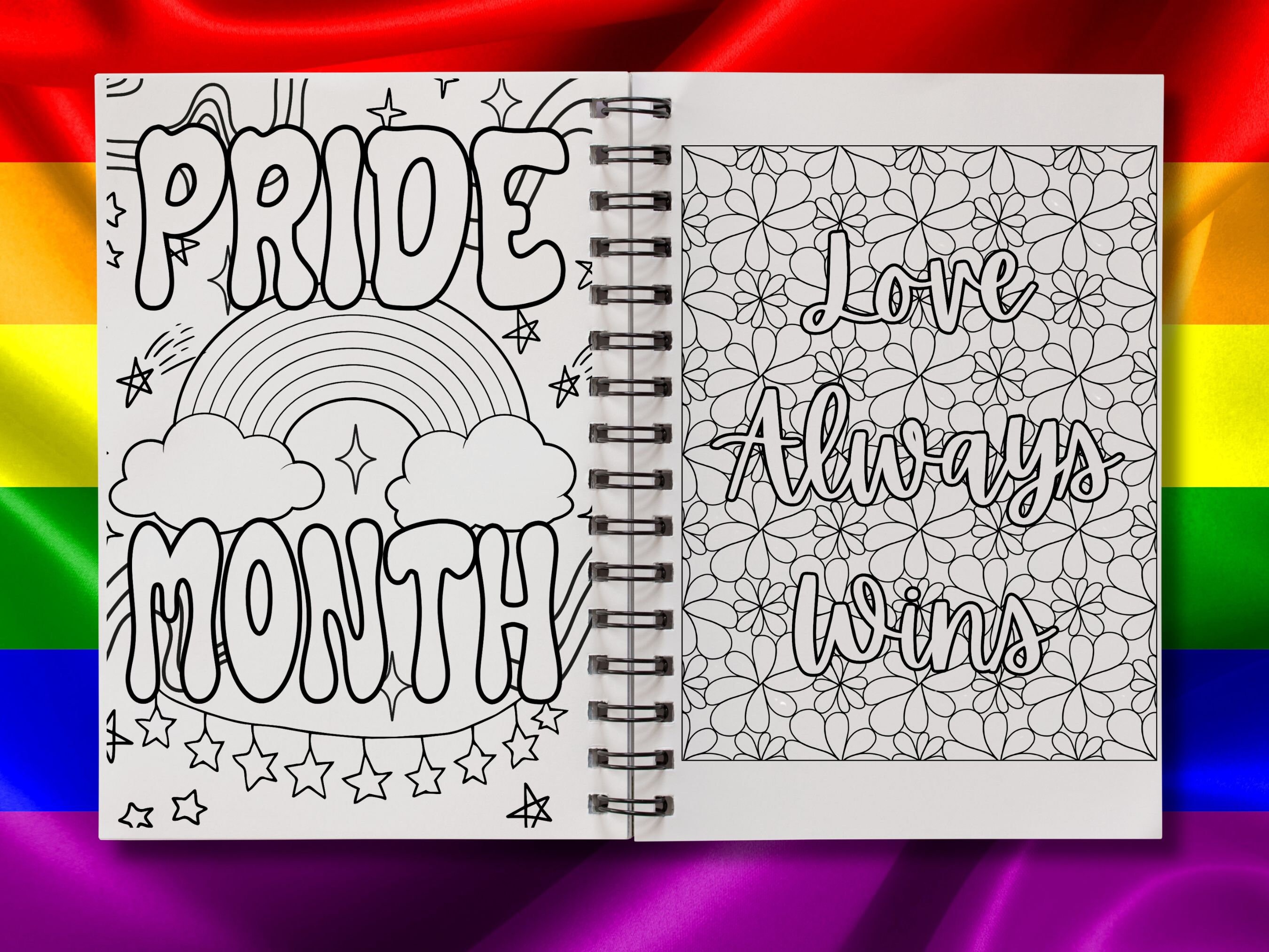 Pride Month Coloring Pages, Pride Month Gifts, Pride Flag, Print at