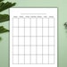 Blank Calendar Printable, Print at Home, Monthly Blank Calendar, Simple ...