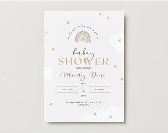 Rainbow Baby Shower Invitations