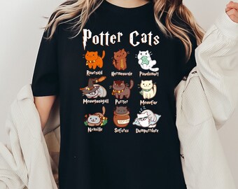 Potter Cats T-Shirt: Funny Animal Lover Tee