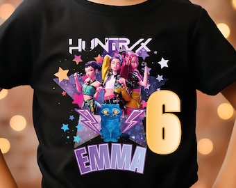 Custom Huntrix Birthday Girl T-Shirt, K-Pop Theme Party