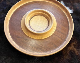 Handmade Two-toned wooden platter/tray