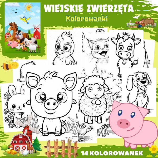 Wiejskie zwierzęta Kolorowanki, Farm animals coloring pages