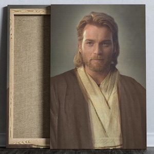 Quadro su tela "Salvatore Obi-Wan", ritratto di Gesù nello spazio, quadro da parete di Star Wars, decorazione su tela incorniciata, stampa di poster di alta qualità, pronto da appendere.