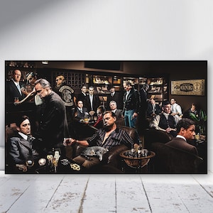 Famous Gangsters Canvas/Poster, Hollywood Star Actors Wall Art, Gangster Framed Canvas ,  Movie Legends Poster, Luxury Wall Decor