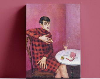 Cabaret Movie Canvas, Portrait of the Journalist Sylvia von Harden - Otto Dix Exhibition Poster, Vintage Print, Reproduction Wall Art