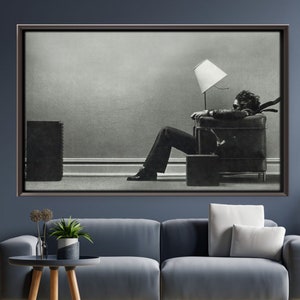 Blown Away Guy Wall Art, Maxell Ad 1979 by Steve Steigman Poster, Vintage Wall Decor, Premium Quality Canvas Print, Music Art, Ready to Hang