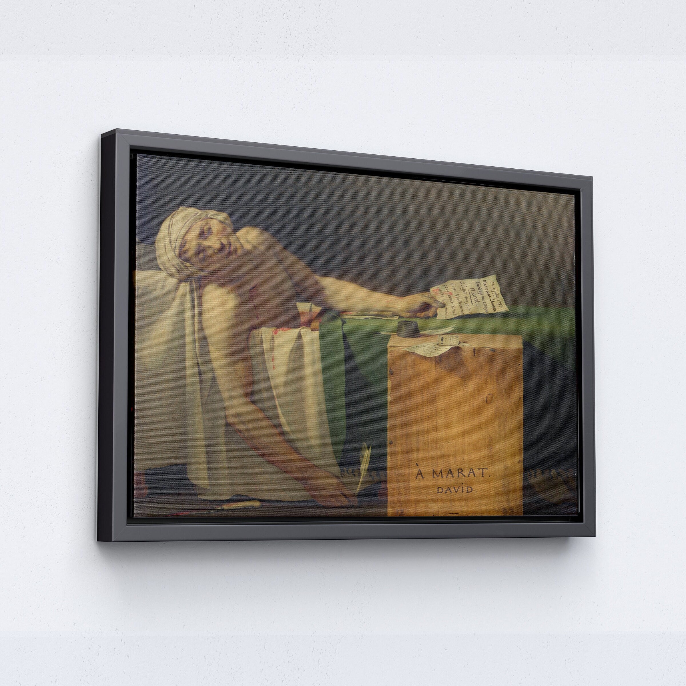 Fight Club Movie Canvas Art, The Death of Marat Jacques-Louis David Painting, Vintage Poster Print , Reproduction Wall Decor, Ready to Hang