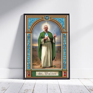 Saint Walter White Wall Art, Cartel de Heisenberg, Impresión de lienzo de alta calidad, Breaking Bad Tribute, Soy el peligro, Nerdy Geek, Listo para colgar