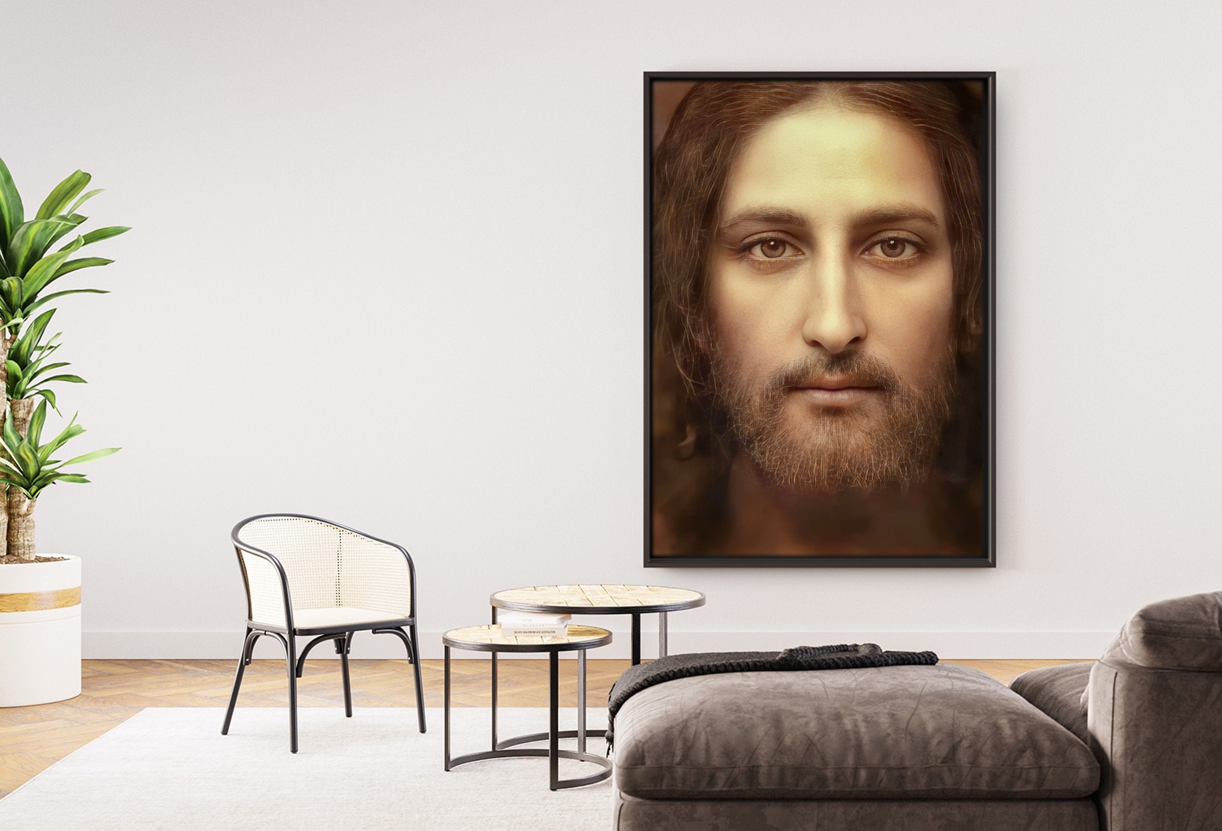 Real Face of Jesus Christ Canvas Wall Art Jesus Canvas Art Etsy