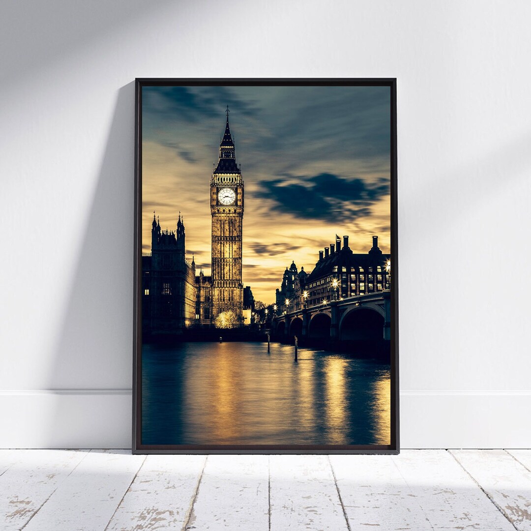 Big Ben Canvas Poster Clock Tower Wall Art London City Scape Etsy