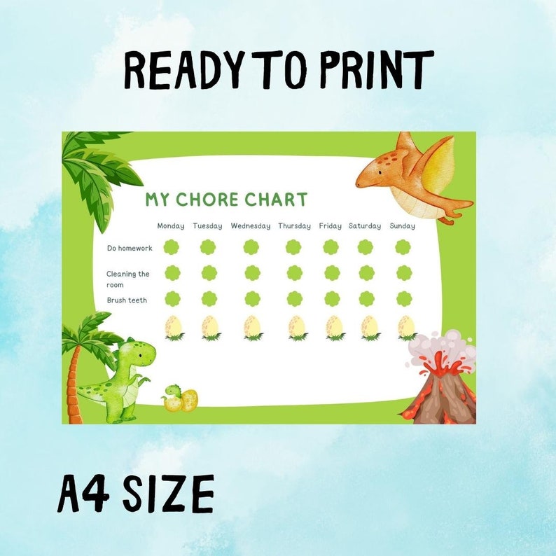 Printable Kids Chore Chart Kids Chore Cards Chore Cards for - Etsy