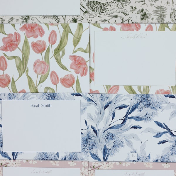 Custom Floral Stationery Cards (Blank Envelopes Included)