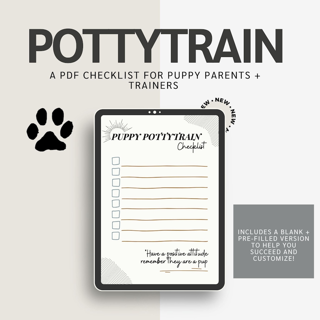 Puppy House Training Checklist Printable Dog Potty Training - Etsy