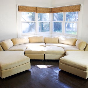 1970s Lane Milo Baughman Style Modular Sofa- Vintage Postmodern Bauhaus Art Deco Couch Sectional
