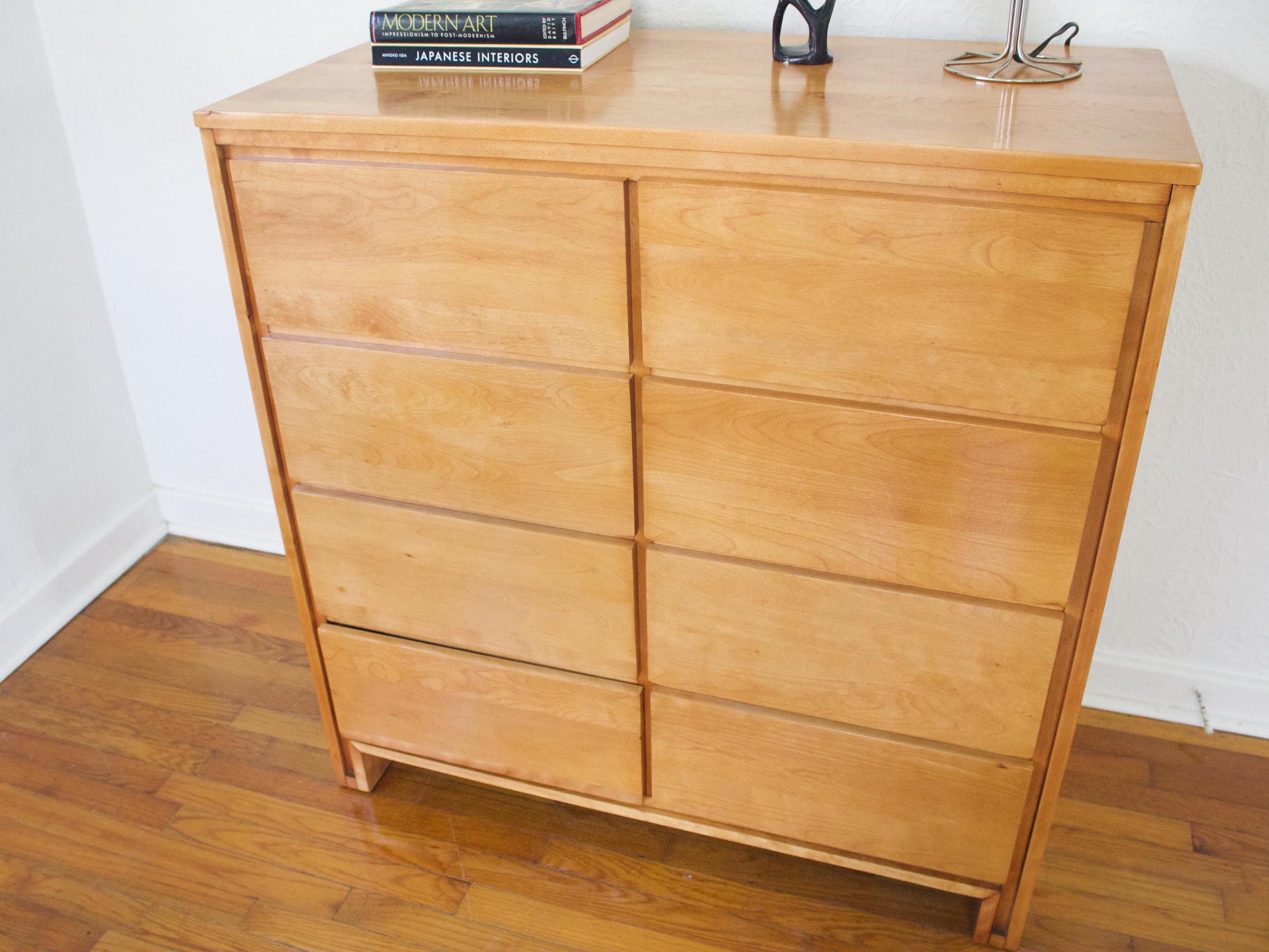 1960s Solid Birch Conant Ball Modernmates Tallboy / Highboy
