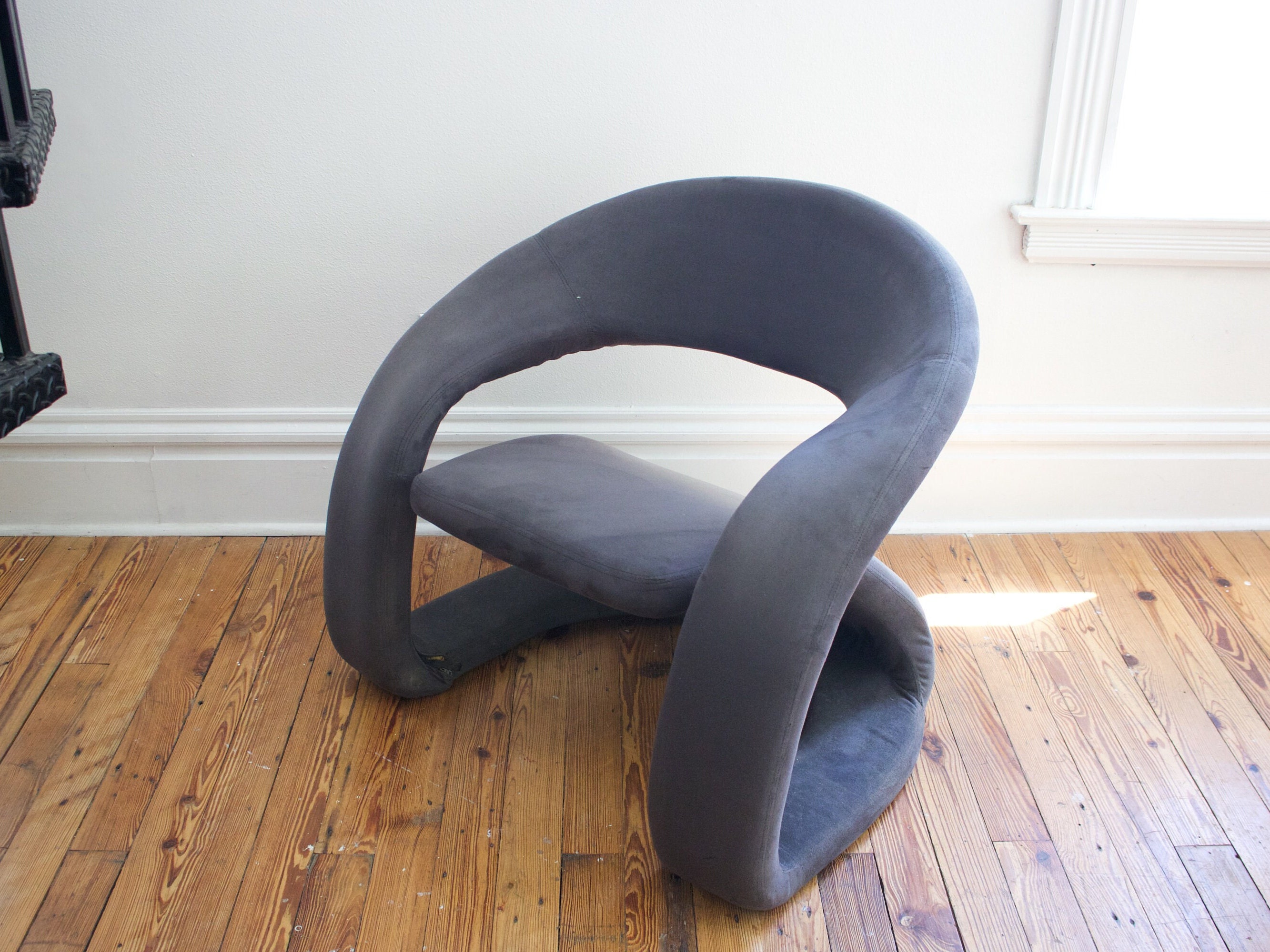 Y2K Grey Suede Postmodern Cantilever Jaymar Tongue Lounge Chairs ...