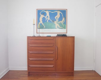 Mid Century Modern Danish Teak Armoire/Chest of Drawers by SM Quality Skovby Mobelfabrik