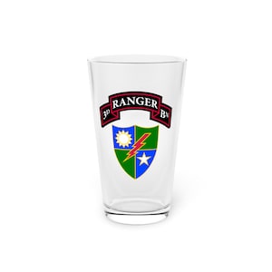 3/75 Batallón de guardabosques, 75.o regimiento de guardabosques Pergamino y vaso de pinta DUI (RLTW, Sua Sponte), 16 oz *Envío gratuito*