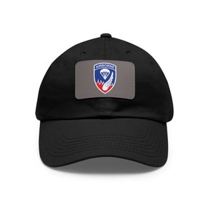 187te Luftlande-Infanterieregiment (Rakkasans) Dad-Hut mit Lederpatch (rechteckig)