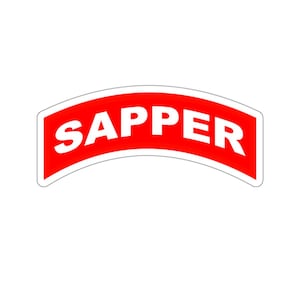Army Sapper Tab Combat Engineer Die-Cut Stickers