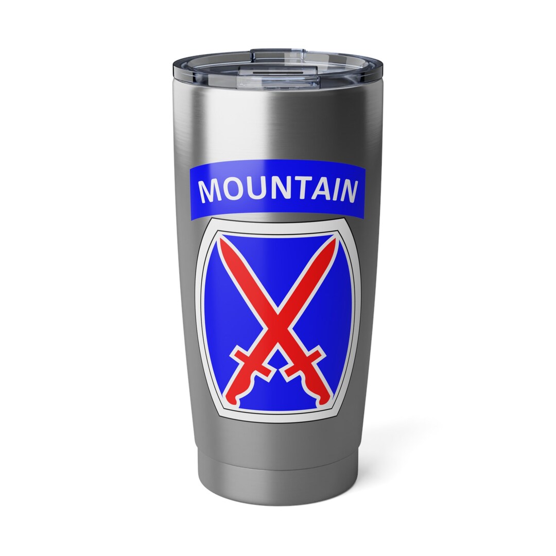 10th Mountain Division US Army Tumbler: 20oz Stainless Steel