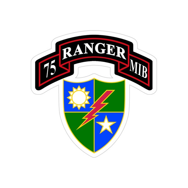 75th Ranger Regiment RMIB Scroll and DUI Transparent Outdoor Stickers, Die-Cut, 1pcs