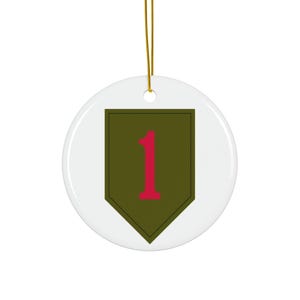 Adorno de cerámica 1ID &quot;The Big Red One&quot; de la 1.ª División de Infantería del Ejército, 2 formas