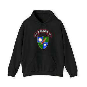 3/75 Ranger Battalion, 75th Ranger Regiment Scroll & DUI (RLTW, Sua Sponte) Unisex Heavy Blend™ Hooded Sweatshirt