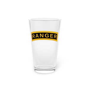 US Army Ranger Tab Pint Glass - 16oz
