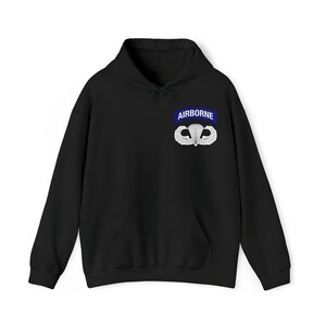 Parachutist Wings with Airborne Tab (Jump Wings) - Unisex Heavy Blend™ Hooded Sweatshirt