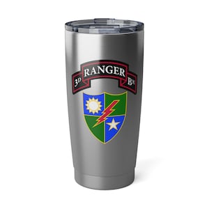 3/75 Batallón de guardabosques, 75.o regimiento de guardabosques Pergamino y DUI (RLTW, Sua Sponte) Vagabond Vaso de café de 20 oz *Envío gratis*