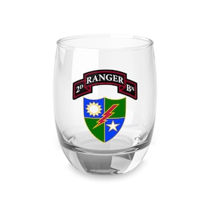 2/75 Batallón de guardabosques, 75.o regimiento de guardabosques Scroll & DUI (RLTW, Sua Sponte) Vaso de whisky, 6 oz *Envío gratuito*