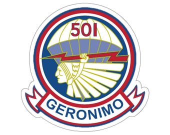 Pegatinas troqueladas del 501.º Regimiento de Infantería Paracaidista de EE. UU., 501.º PIR Geronimo