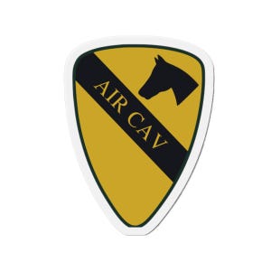 1st Cavalry Division Air Cav Shield Die-Cut Magnet | Army Air Cavalry Patch Sticker