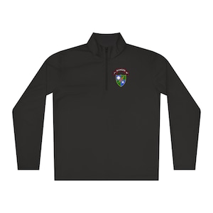 3/75 Ranger Battalion, 75th Ranger Regiment Scroll & DUI (RLTW, Sua Sponte) Unisex Quarter-Zip Pullover