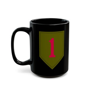 Leger 1st Infantry Division "The Big Red One" 1ID zwarte mok (11oz, 15oz)