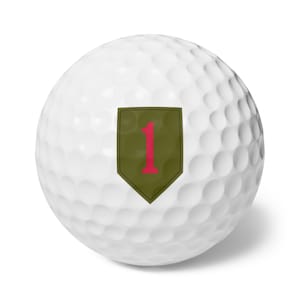 1st Infantry Division 1ID "The Big Red One" golfballen, 6st
