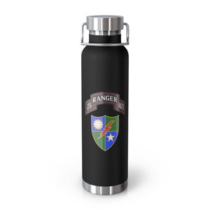 US Army 75th Ranger Regiment Copper Vacuum Insulated Bottle, 22oz