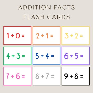 Addition Flash Cards | Math Facts Flash Cards | Printable Flash Cards | Math Flash Cards | Flash Cards for Learning Math