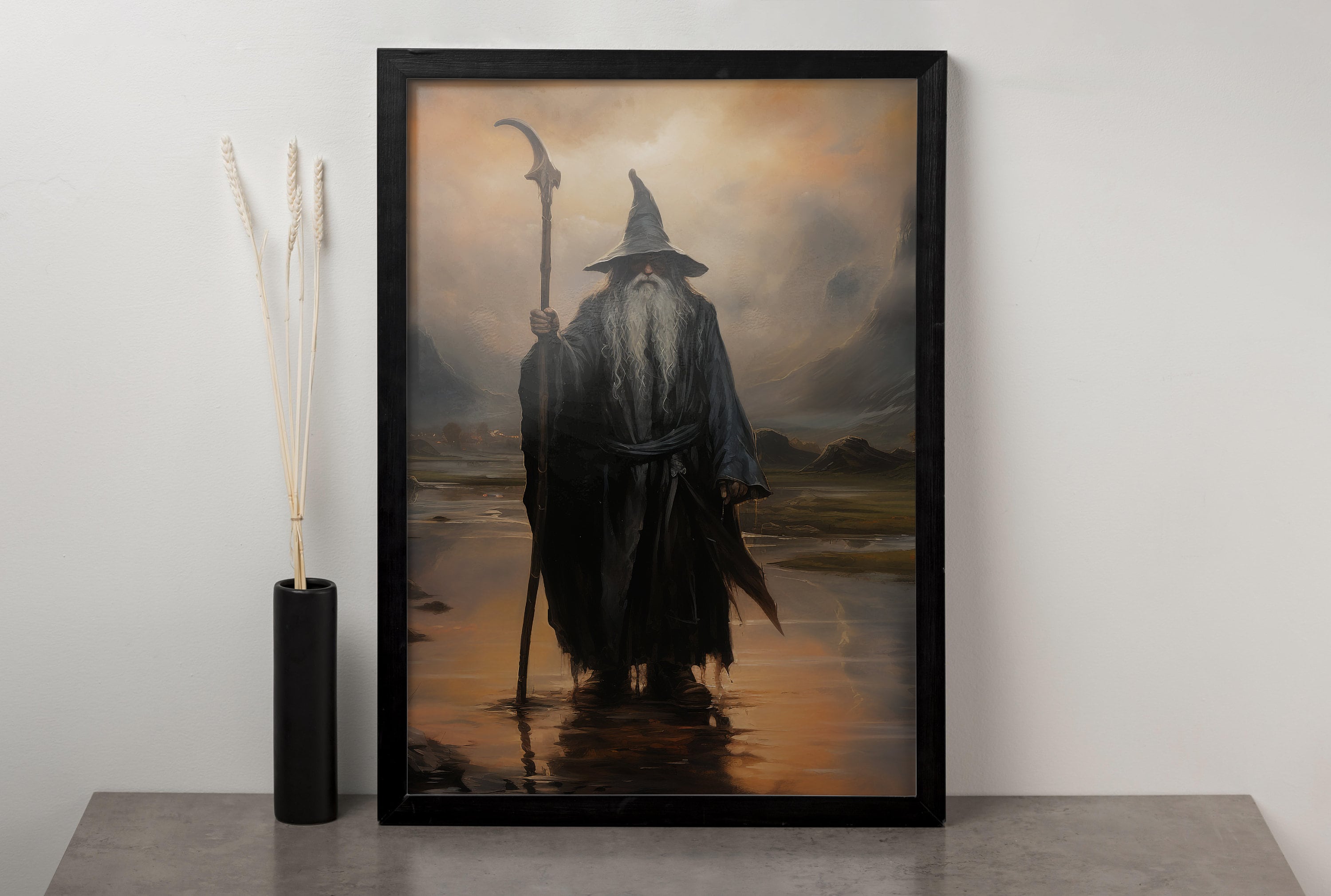 Gandalf arriving at Minas Tirith Gondor 2 - Handmade oil painting on canvas  on demand