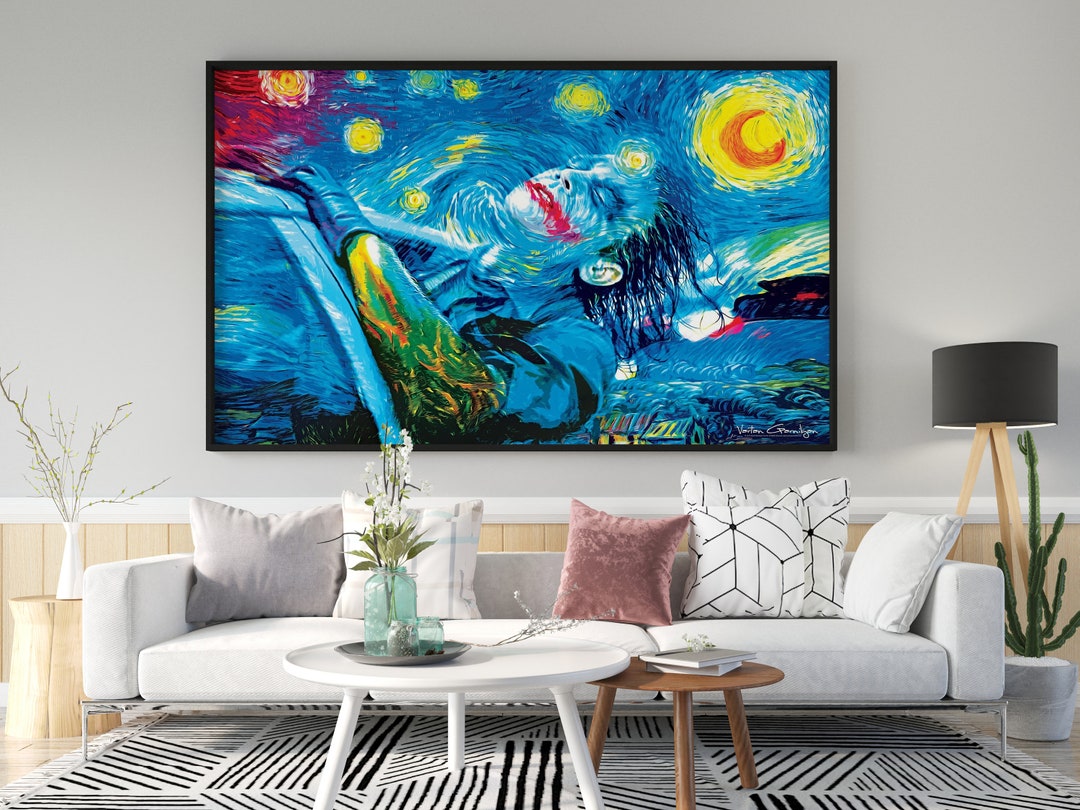 The Starry Night Joker Van Gogh Art the Starry Night Canvas Etsy