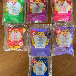Lot of 7 McDonald’s Ty Teanie Babies