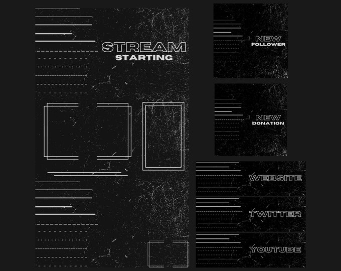 WHITE LINE Animated Stream Overlay Pack | Twitch Overlay Package ...