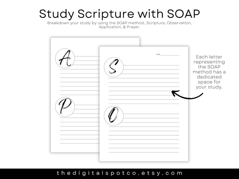 SOAP Bible Study Journal, Digital Bible SOAP Study, SOAP Bible Journal